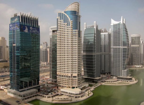 Office cleaning services in JLT Dubai with lakefront towers