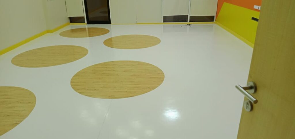 Brightly Vinyl Floor Polishing in Dubai school setting