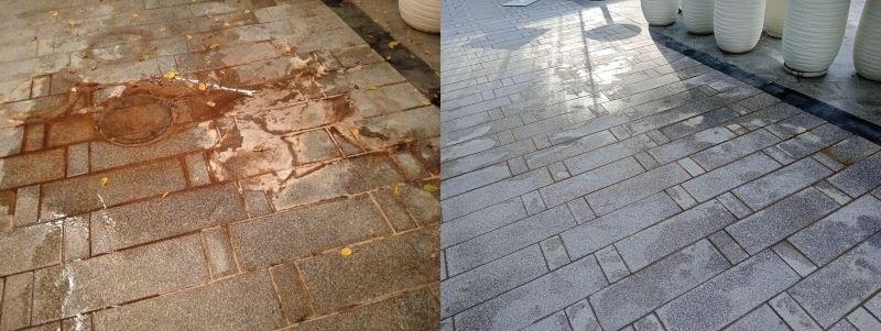 Before and after tile deep cleaning services in Dubai