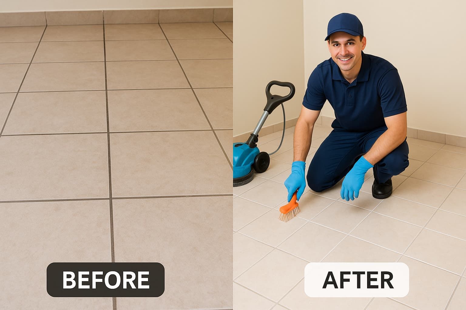 Grout Cleaning Specialists in Dubai restoring tile grout colour