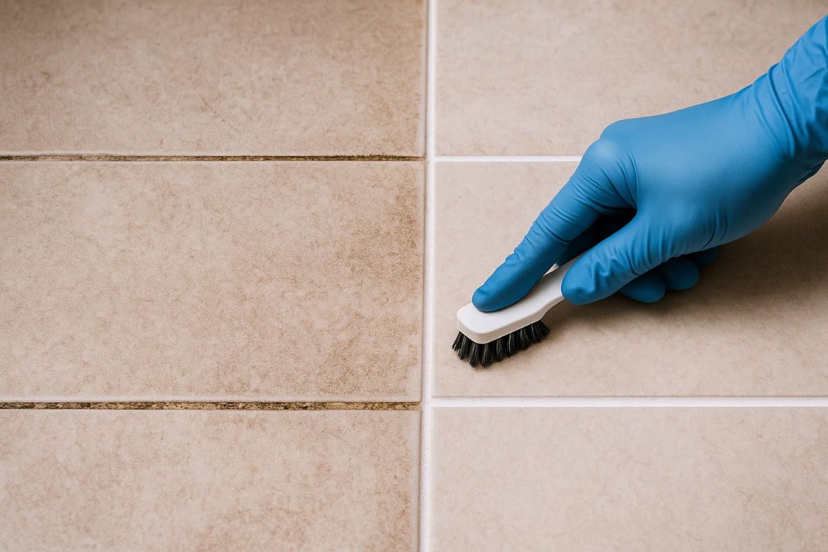 Grout sealing service by Grout Cleaning Specialists in Dubai applying protective sealer