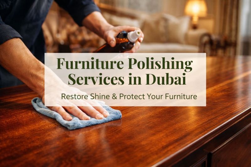 Furniture polishing service in Dubai restoring wooden table shine with professional cleaning